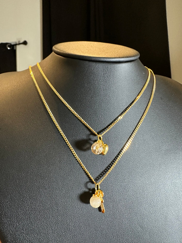 
                  
                    Mini Heart & Key Crystal Charm Necklace
                  
                