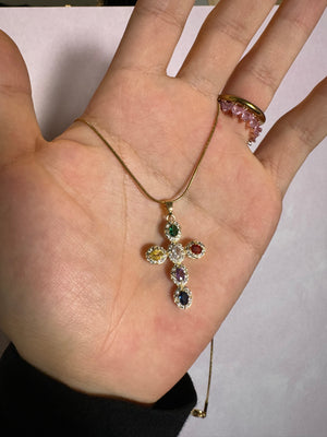 
                  
                    Rainbow Crystal Cross Necklace
                  
                