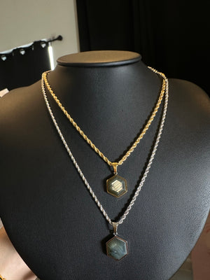 
                  
                    Labradorite Crystal Hexagon Rope Necklace
                  
                