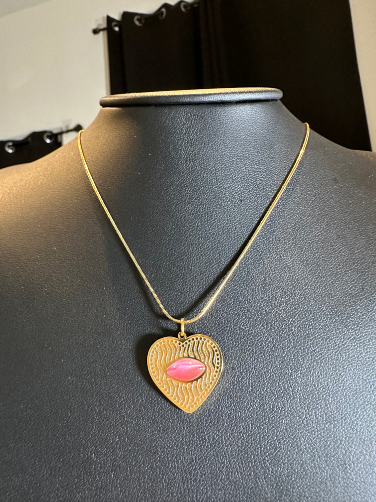 
                  
                    Red Eye Carnelian Stone Heart Necklace
                  
                