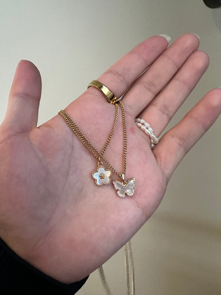 
                  
                    Dainty Daisy and Butterfly Shell Necklace
                  
                