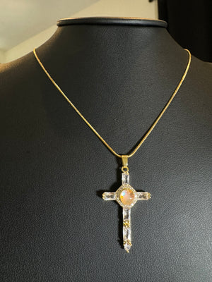 
                  
                    Crystal Moonstone Cross Necklace
                  
                