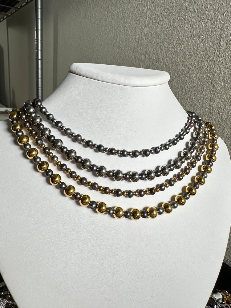 Black Pearl Bead Necklace