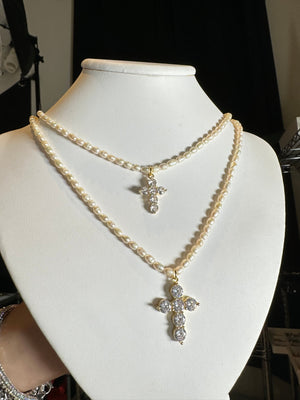 
                  
                    Pearl Cross Necklace
                  
                