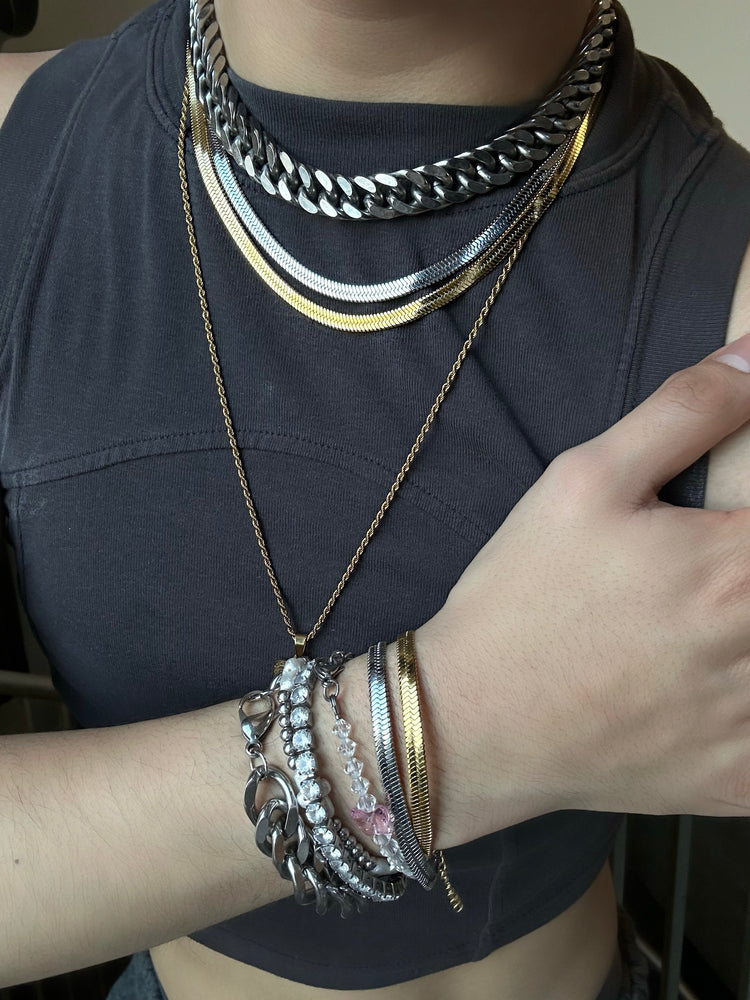 Flat Necklace Bracelet