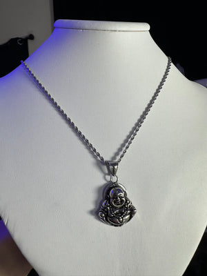 
                  
                    Silver Buddha Rope Necklace
                  
                